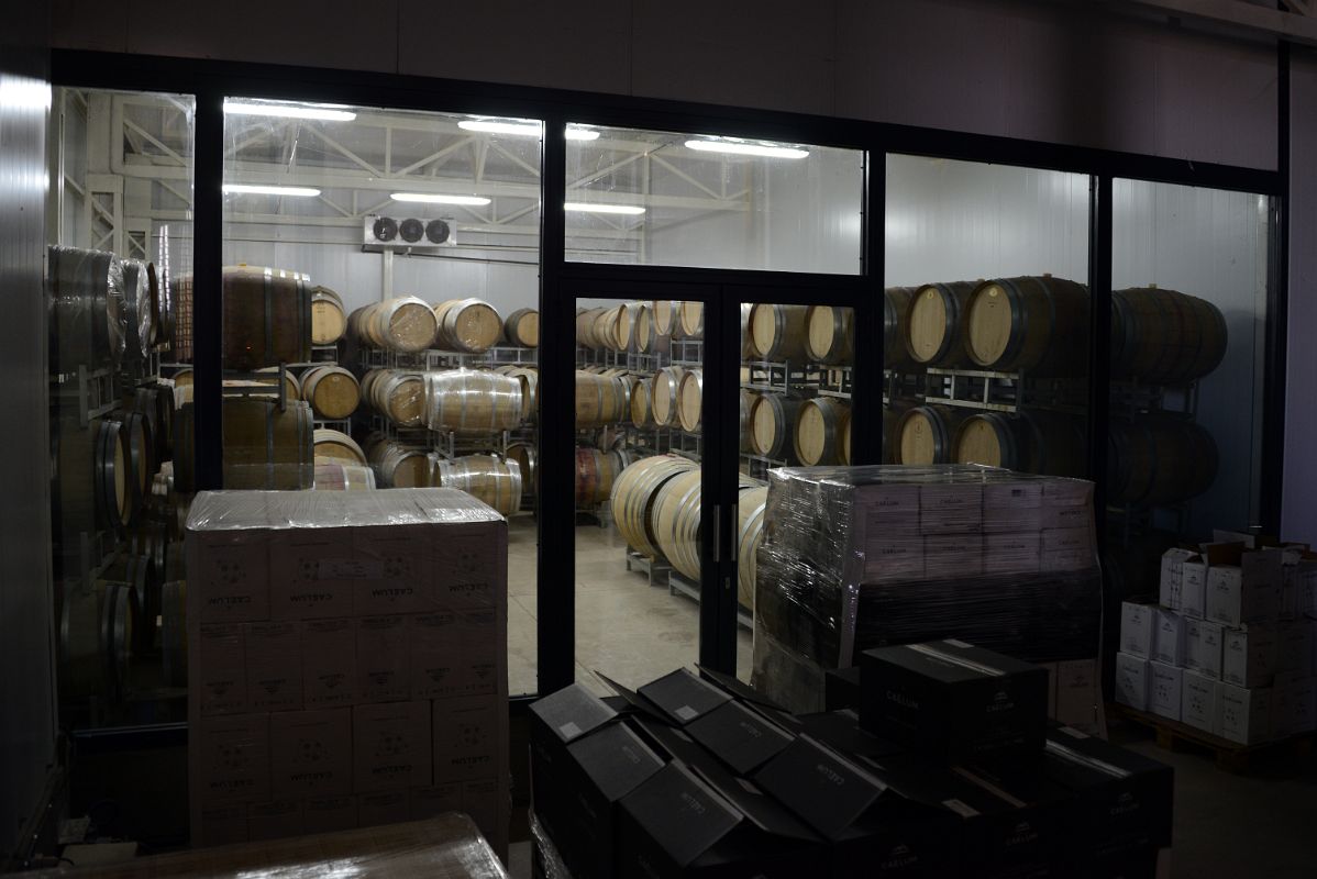 08-07 Wooden Barrels At Caellum Winery On Our Lujan de Cuyo Wine Tour Near Mendoza